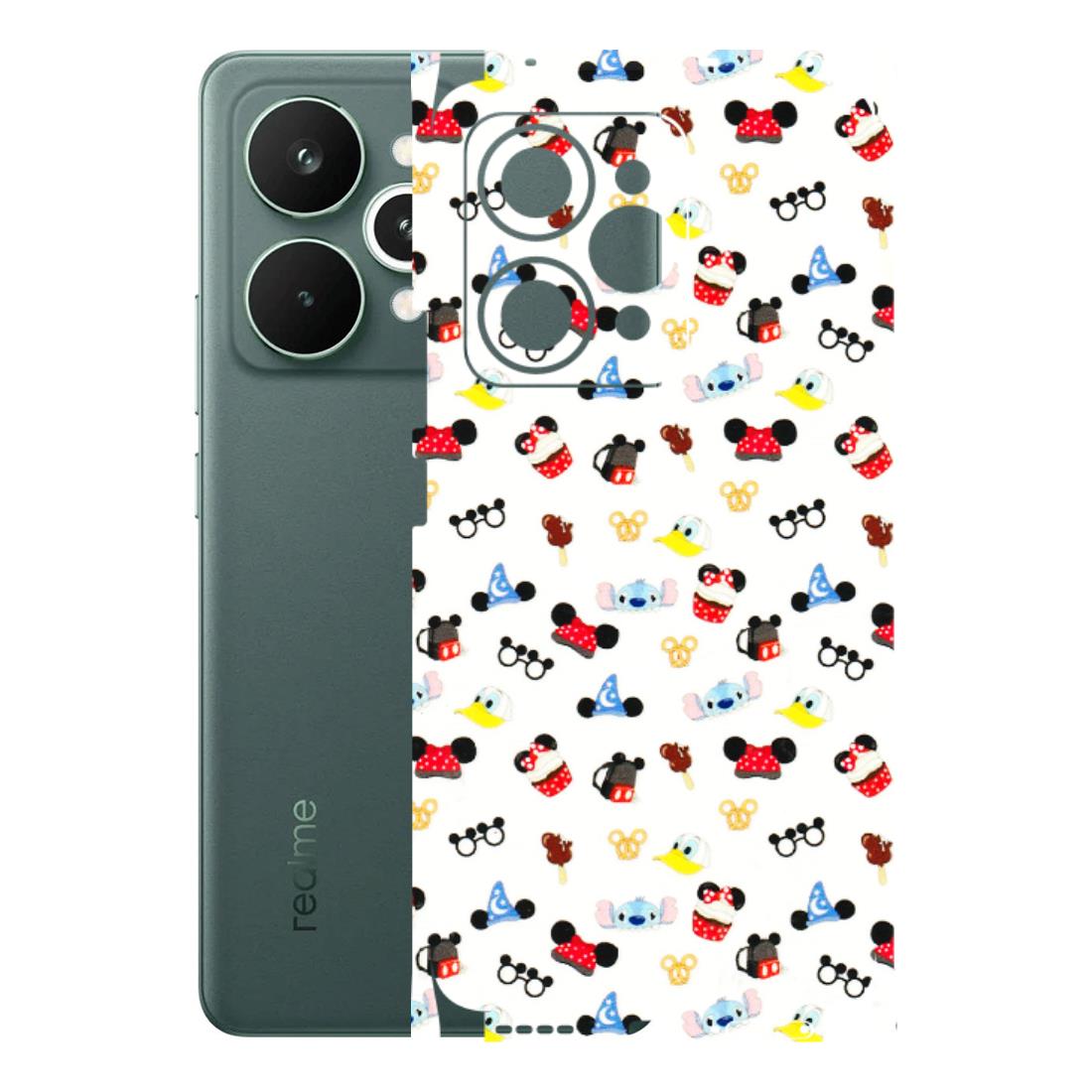 Realme Phone Skins (All Models) - Minnie Mouse & Donald Doodles s - 3D Embossed Finish (L-194) Realme 15 Pro 5G