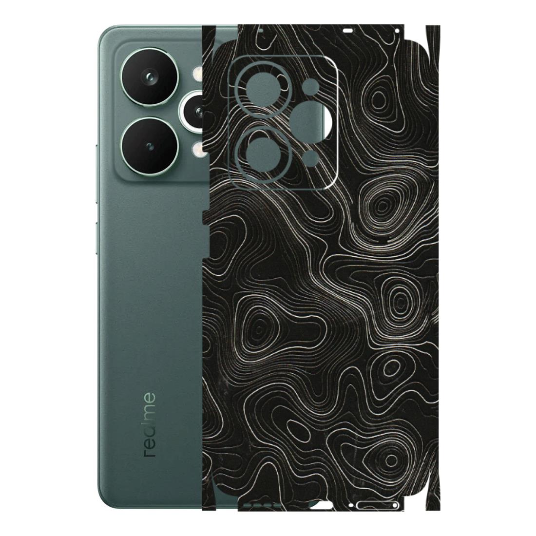 Realme Phone Skins (All Models) - Black Swirl - 3D Embossed Finish (L-196) Realme 15 Pro 5G
