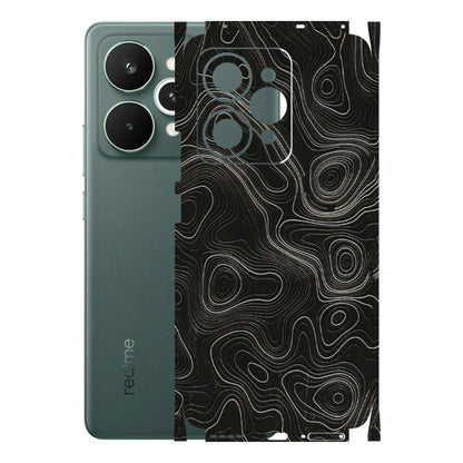 Realme Phone Skins (All Models) - Black Swirl - 3D Embossed Finish (L-196) Realme 15 Pro 5G