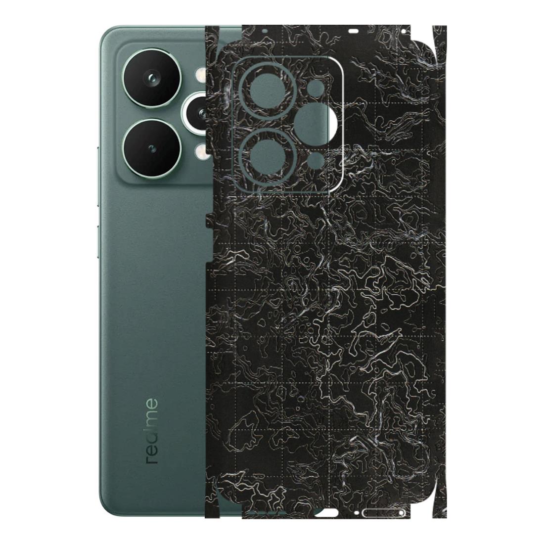 Realme Phone Skins (All Models) - Black map Texture - 3D Embossed Finish (L-201) Realme 15 Pro 5G