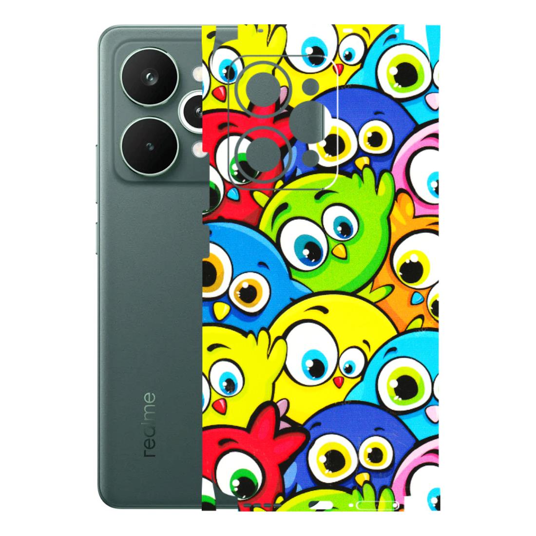 Realme Phone Skins (All Models) - Cute Fluffy Birds - 3D Embossed Finish (L-213) Realme 15 Pro 5G
