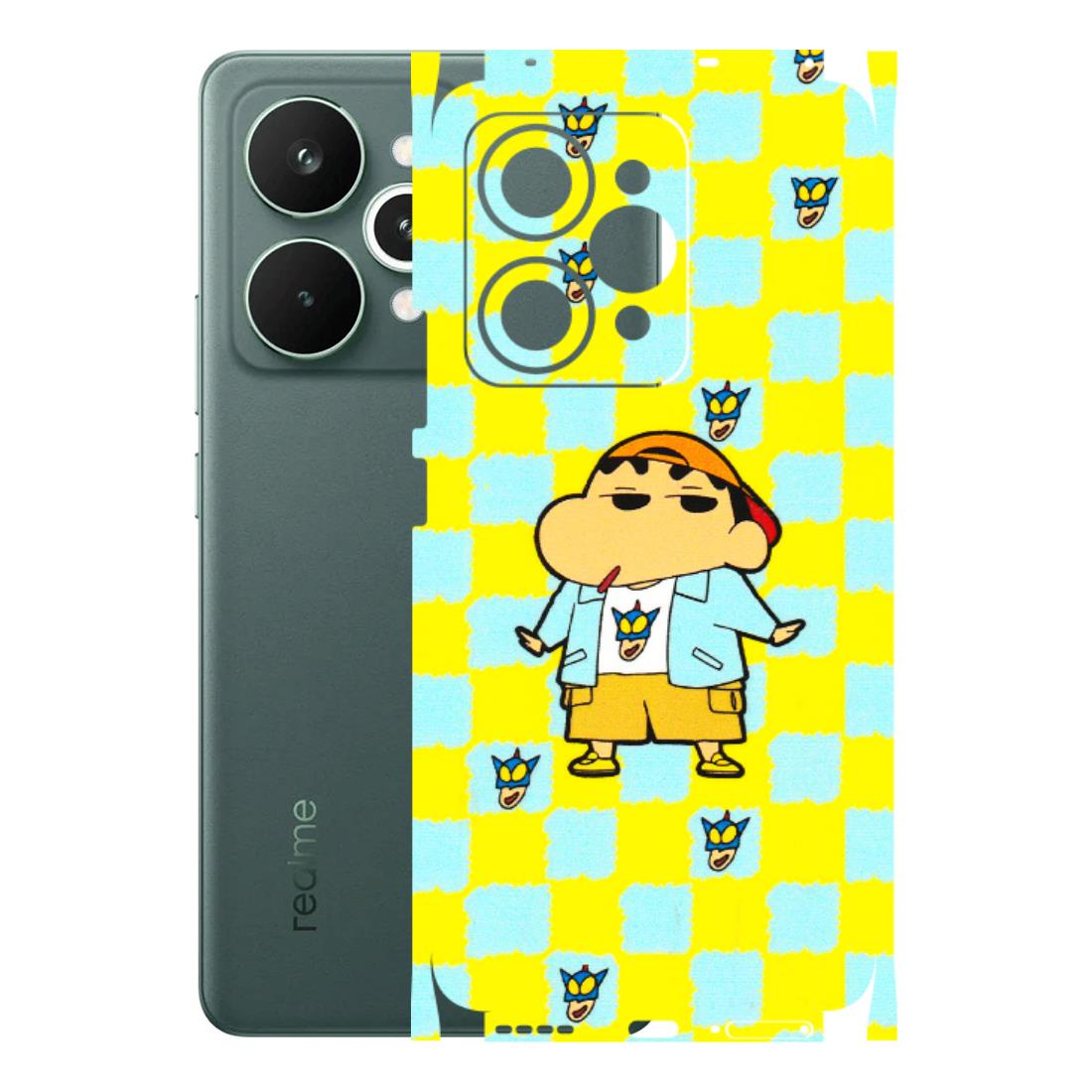 Realme Phone Skins (All Models) - Yellow Blue Shinchan Cute - 3D Embossed Finish (L-221) Realme 15 Pro 5G