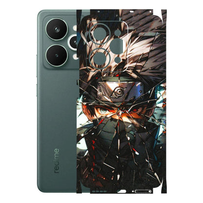 Realme Phone Skins (All Models) - Kakashi Shattered Glass Effect - 3D Embossed Finish (L-237) Realme 15 Pro 5G