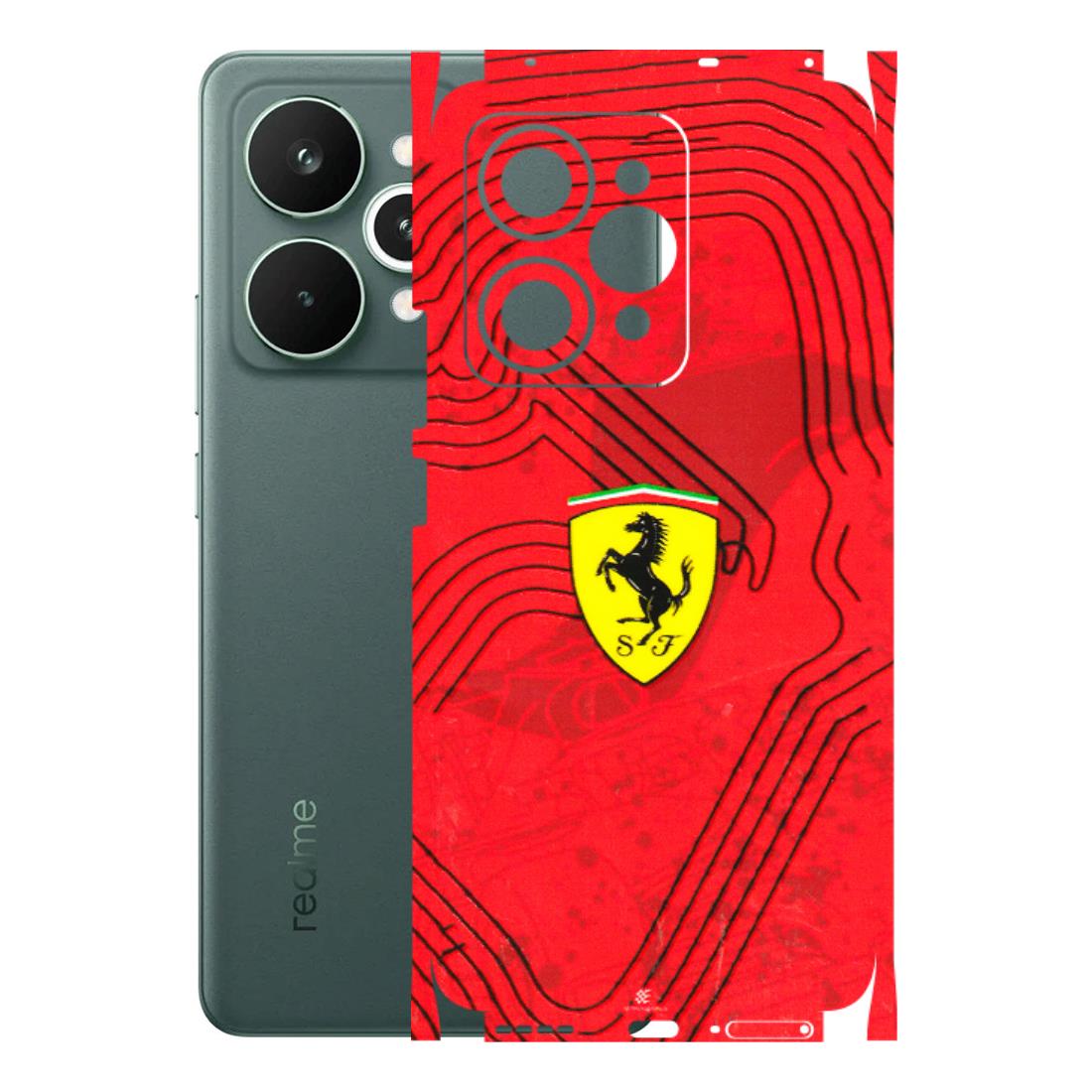 Realme Phone Skins (All Models) - Red Ferrari Logo Stylish - 3D Embossed Finish (L-238) Realme 15 Pro 5G