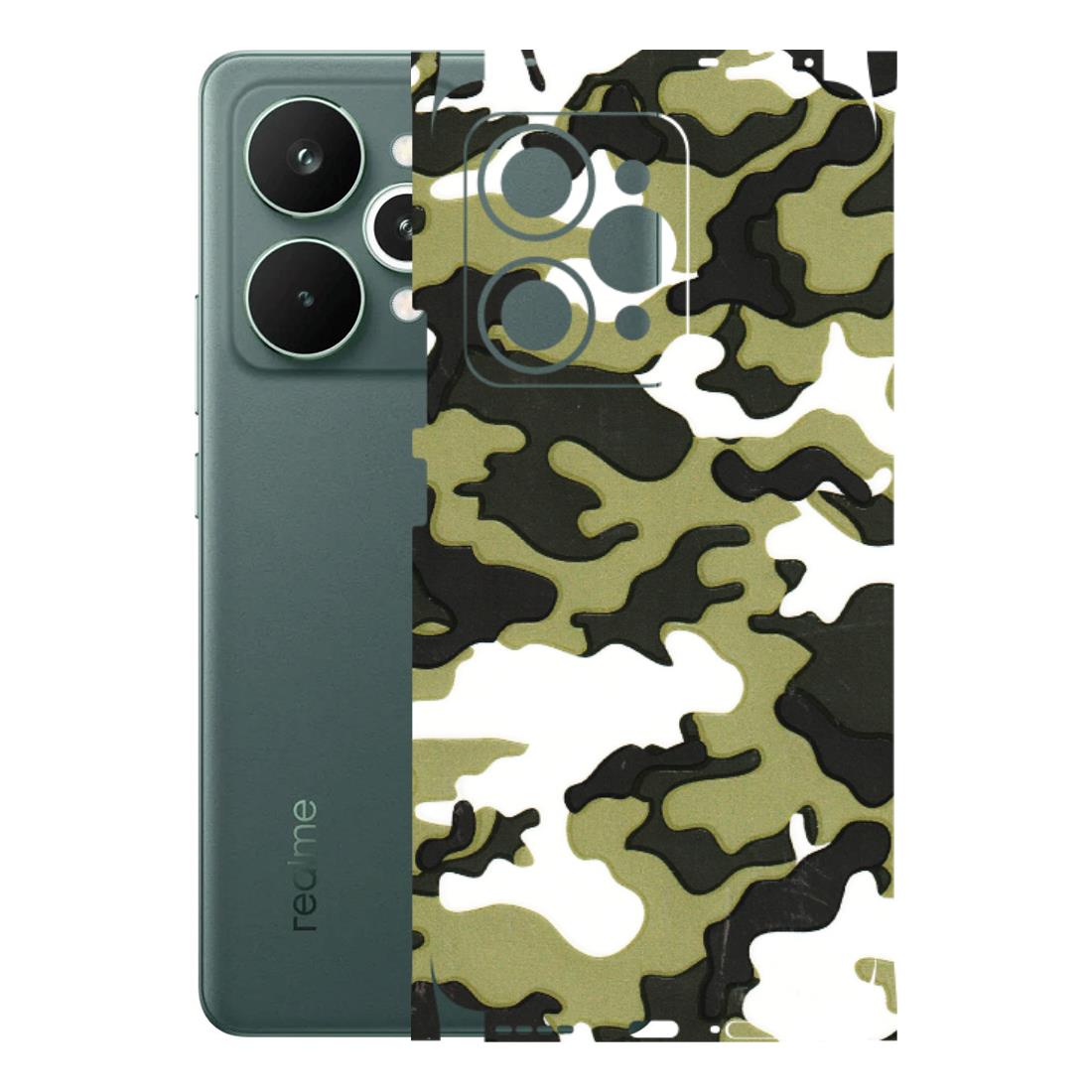 Realme Phone Skins (All Models) - Camouflages White And Green - 3D Embossed Finish (L-243) Realme 15 Pro 5G