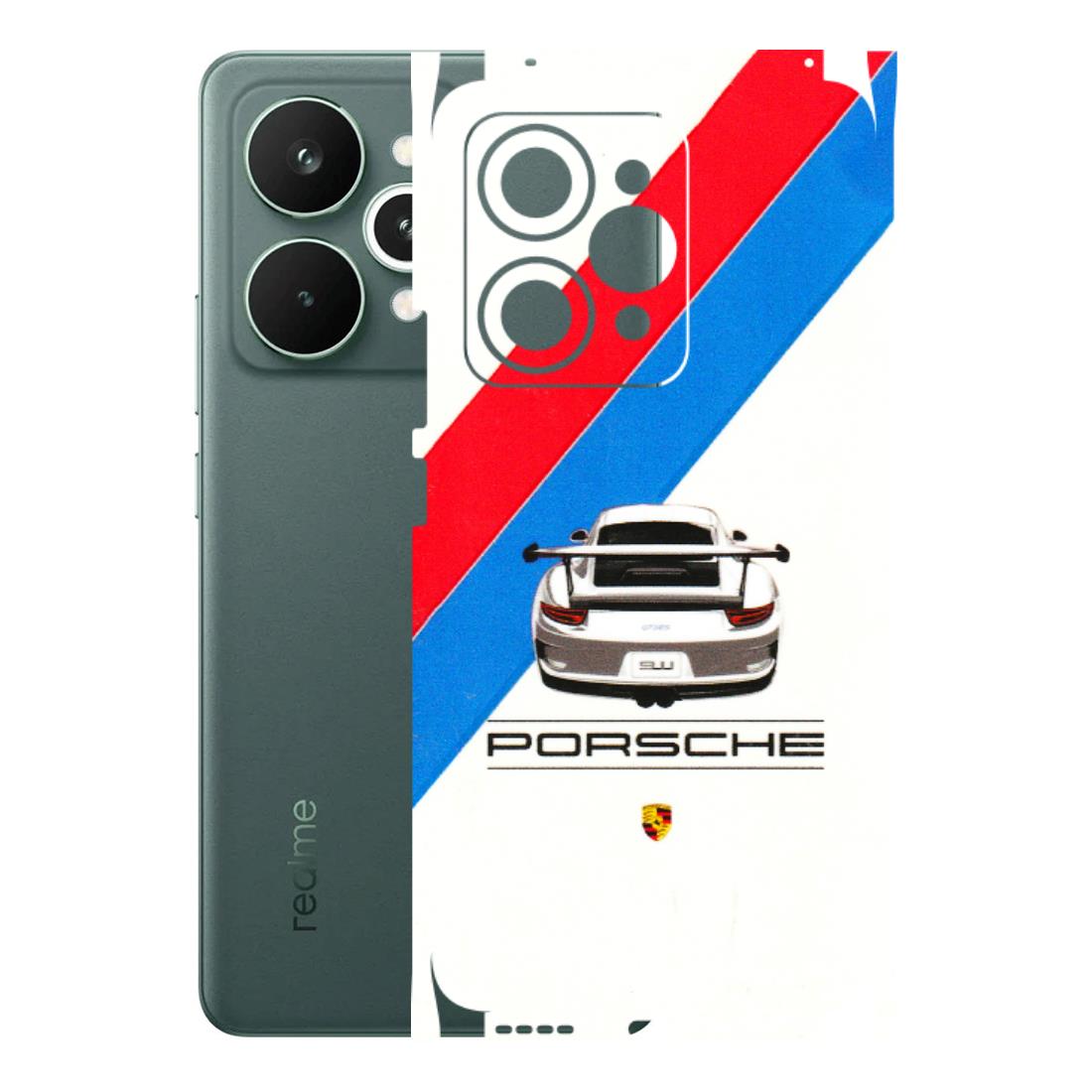 Realme Phone Skins (All Models) - Porche Car Sober Logo - 3D Embossed Finish (L-248) Realme 15 Pro 5G