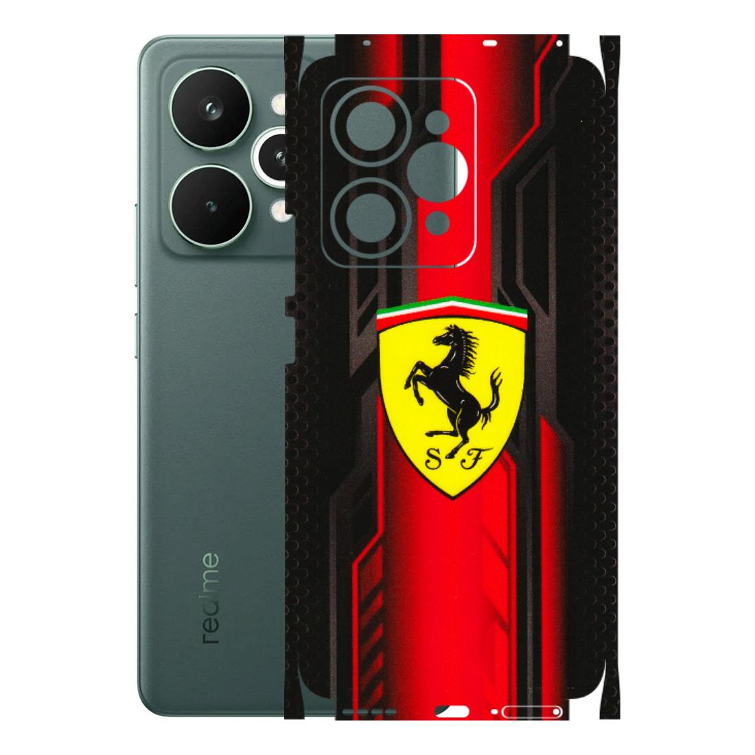 Realme Phone Skins (All Models) - Black Ferrari Logo - 3D Embossed Finish (L-253) Realme 15 Pro 5G