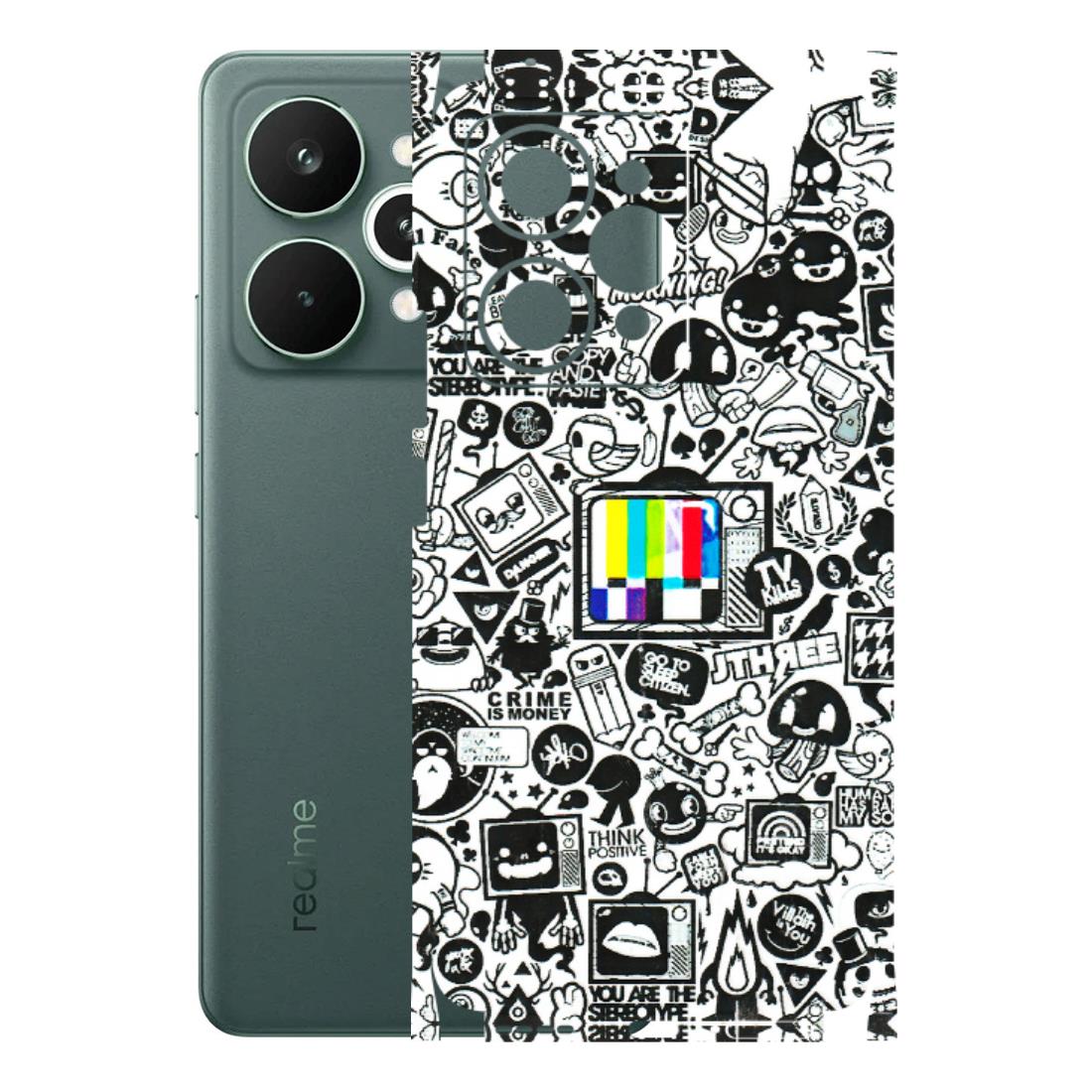 Realme Phone Skins (All Models) - Doodles Positive Art - 3D Embossed Finish (L-263) Realme 15 Pro 5G