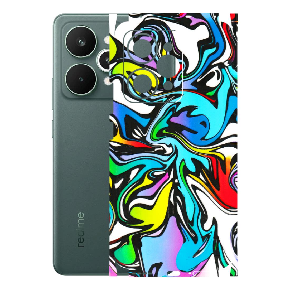 Realme Phone Skins (All Models) - Abstract Colour Paints - 3D Embossed Finish (L-271) Realme 15 Pro 5G