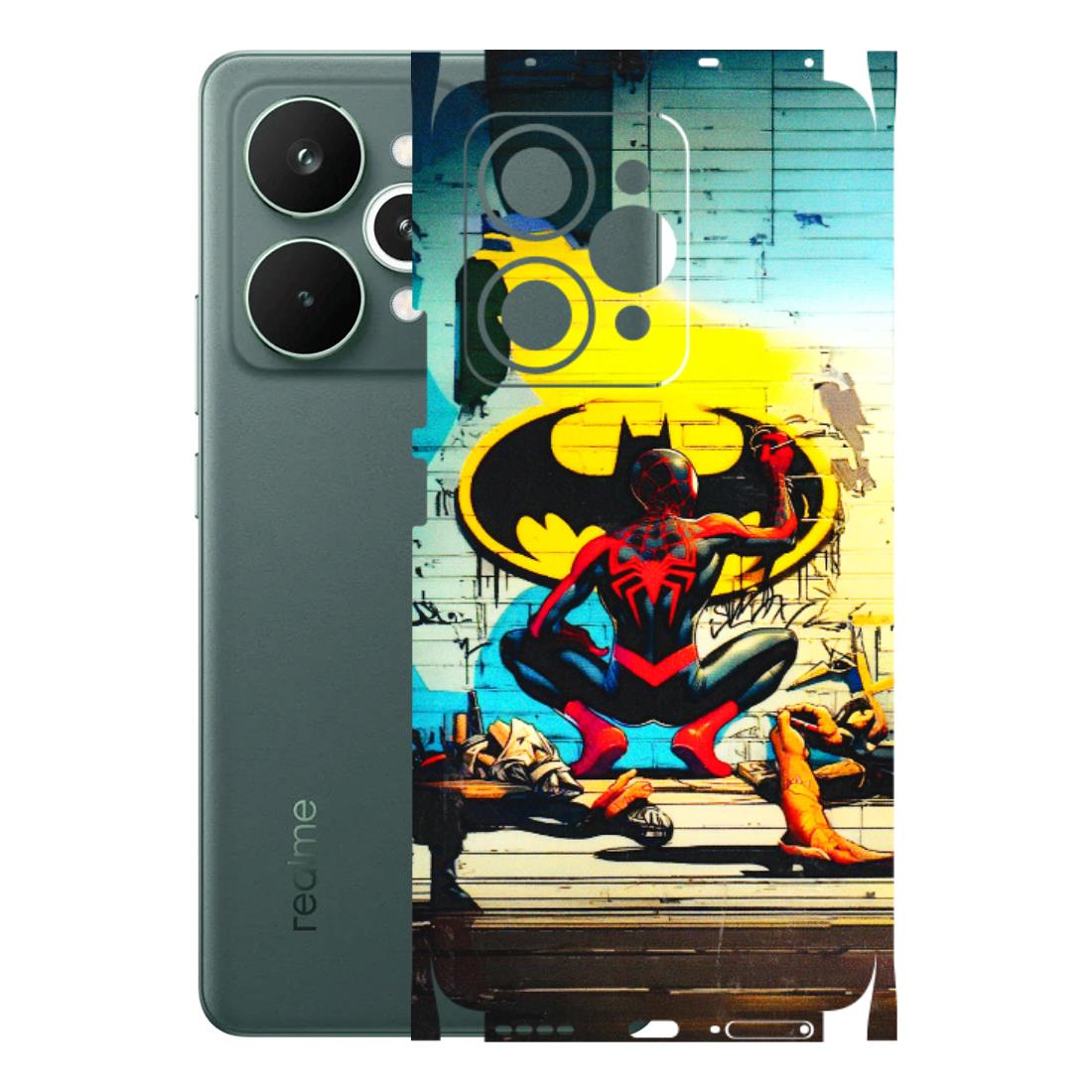 Realme Phone Skins (All Models) - New Spiderman Bat Logo - 3D Embossed Finish (L-309) Realme 15 Pro 5G