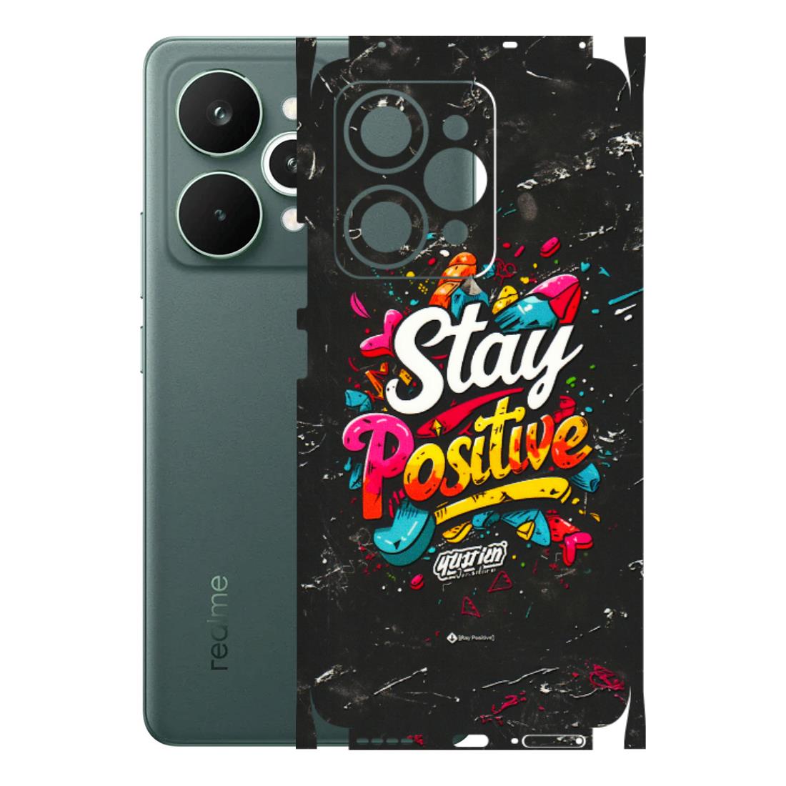 Realme Phone Skins (All Models) - Stay Positive Black - 3D Embossed Finish (L-31) Realme 15 Pro 5G