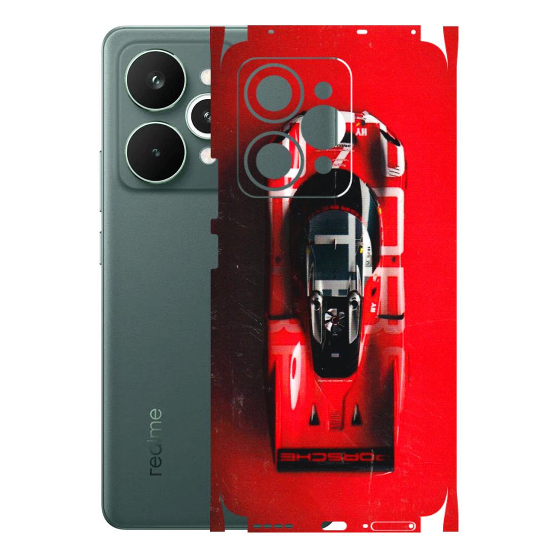 Realme Phone Skins (All Models) - Red Porsche Car Logo - 3D Embossed Finish (L-315) Realme 15 Pro 5G