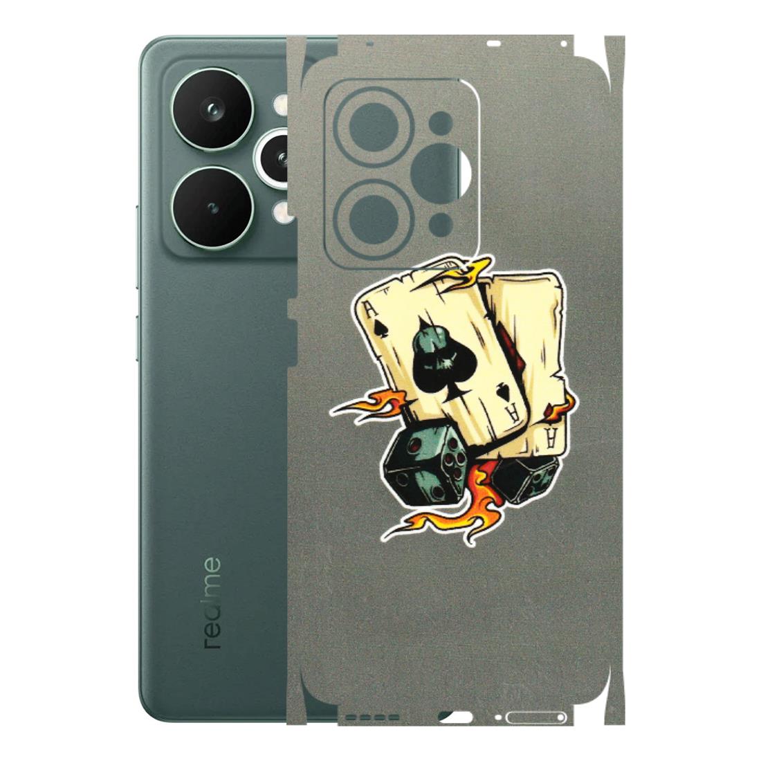 Realme Phone Skins (All Models) - Grey Cards Of Ace - 3D Embossed Finish (L-77) Realme 15 Pro 5G