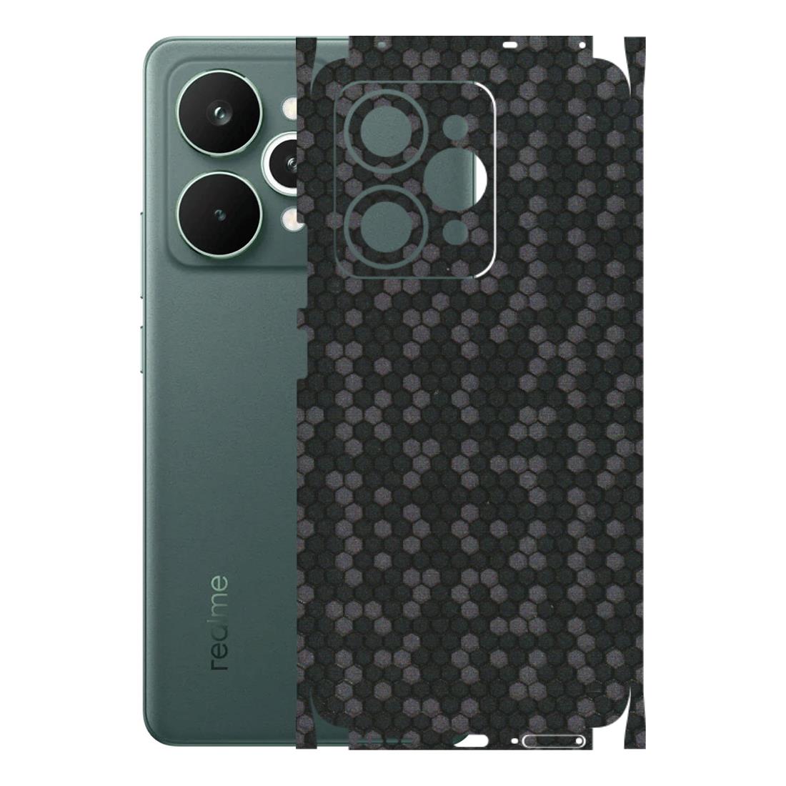 Realme Phone Skins (All Models) - Black Grey Honeycomb Sober - 3D Embossed Finish (L-85) Realme 15 Pro 5G