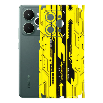 Realme Phone Skins (All Models) - Yellow Cyberpunk - 3D Embossed Finish (L-93) Realme 15 Pro 5G