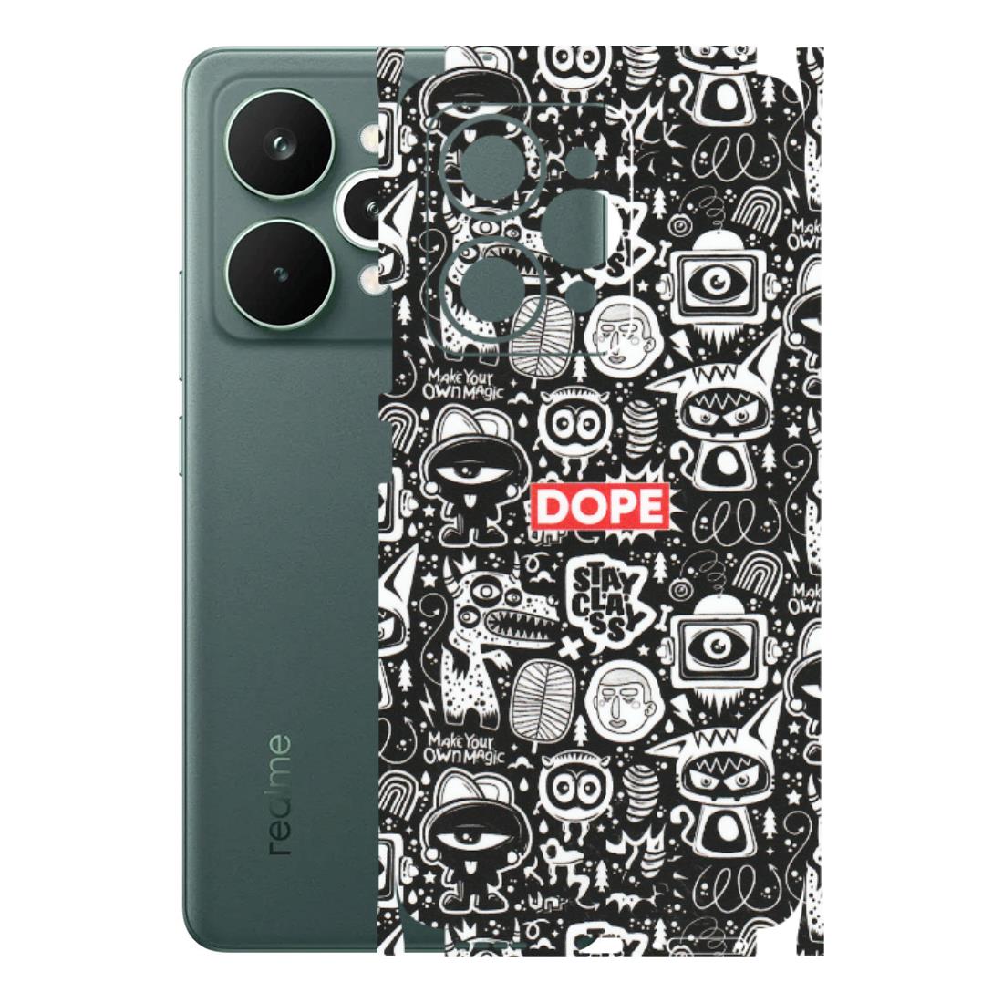 Realme Phone Skins (All Models) - Dope Stay Classy Black Doodles - Matte Finish (M-126) Realme 15 Pro 5G