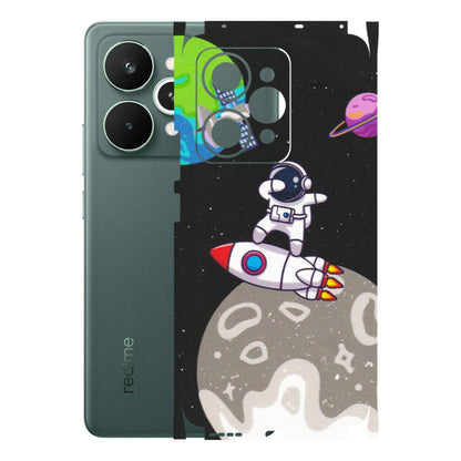 Realme Phone Skins (All Models) - Astronaut Vibing Toon Running - Matte Finish (M-39) Realme 15 Pro 5G