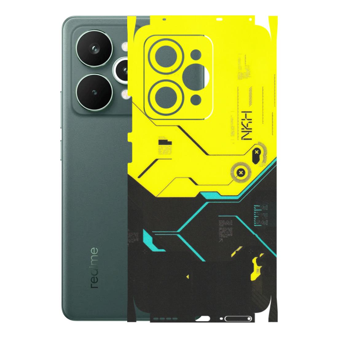 Realme Phone Skins (All Models) - Black Yellow Technica - Matte Finish (M-53) Realme 15 Pro 5G