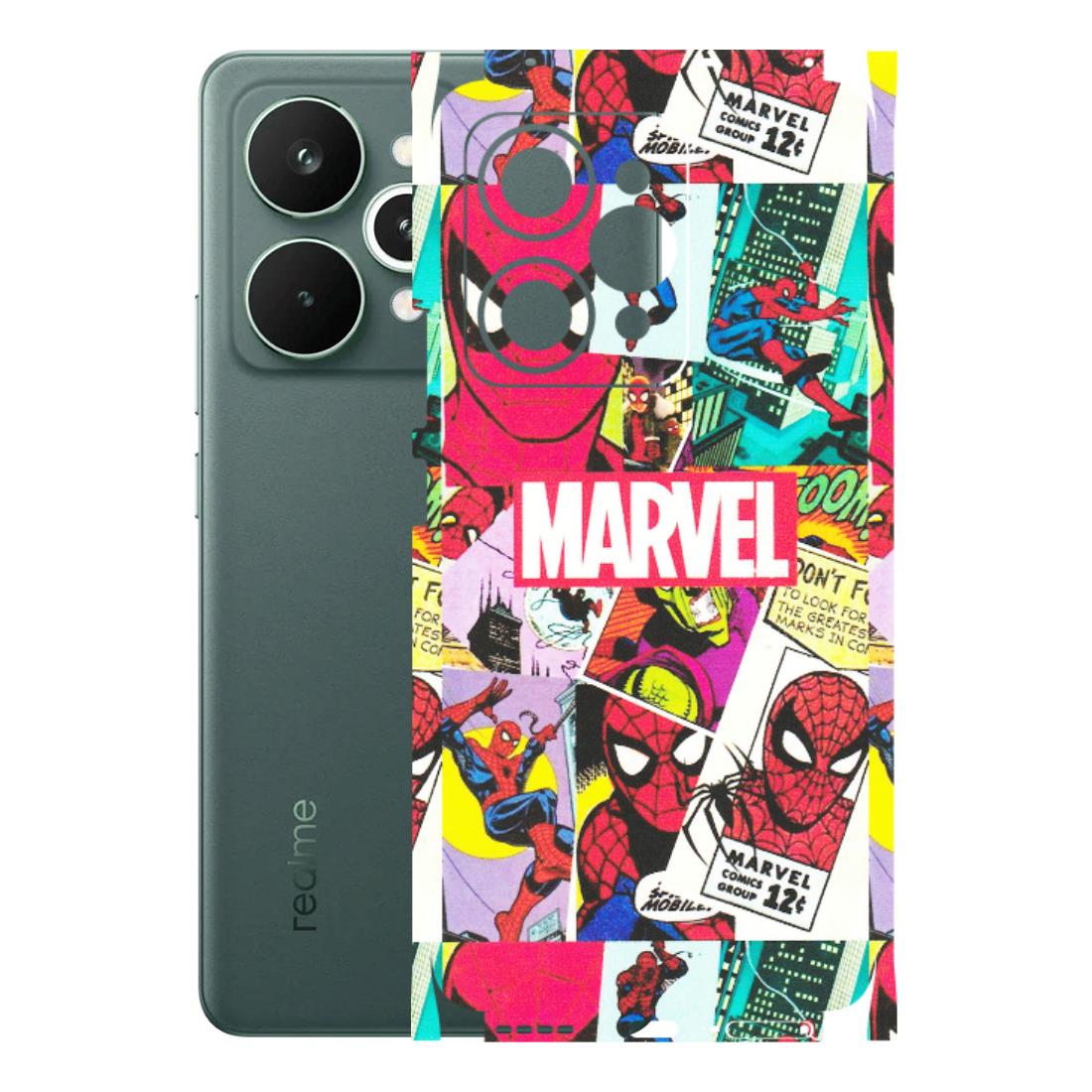 Realme Phone Skins (All Models) - Marvel Comic Spiderman Grafitti - Matte Finish (M-72) Realme 15 Pro 5G