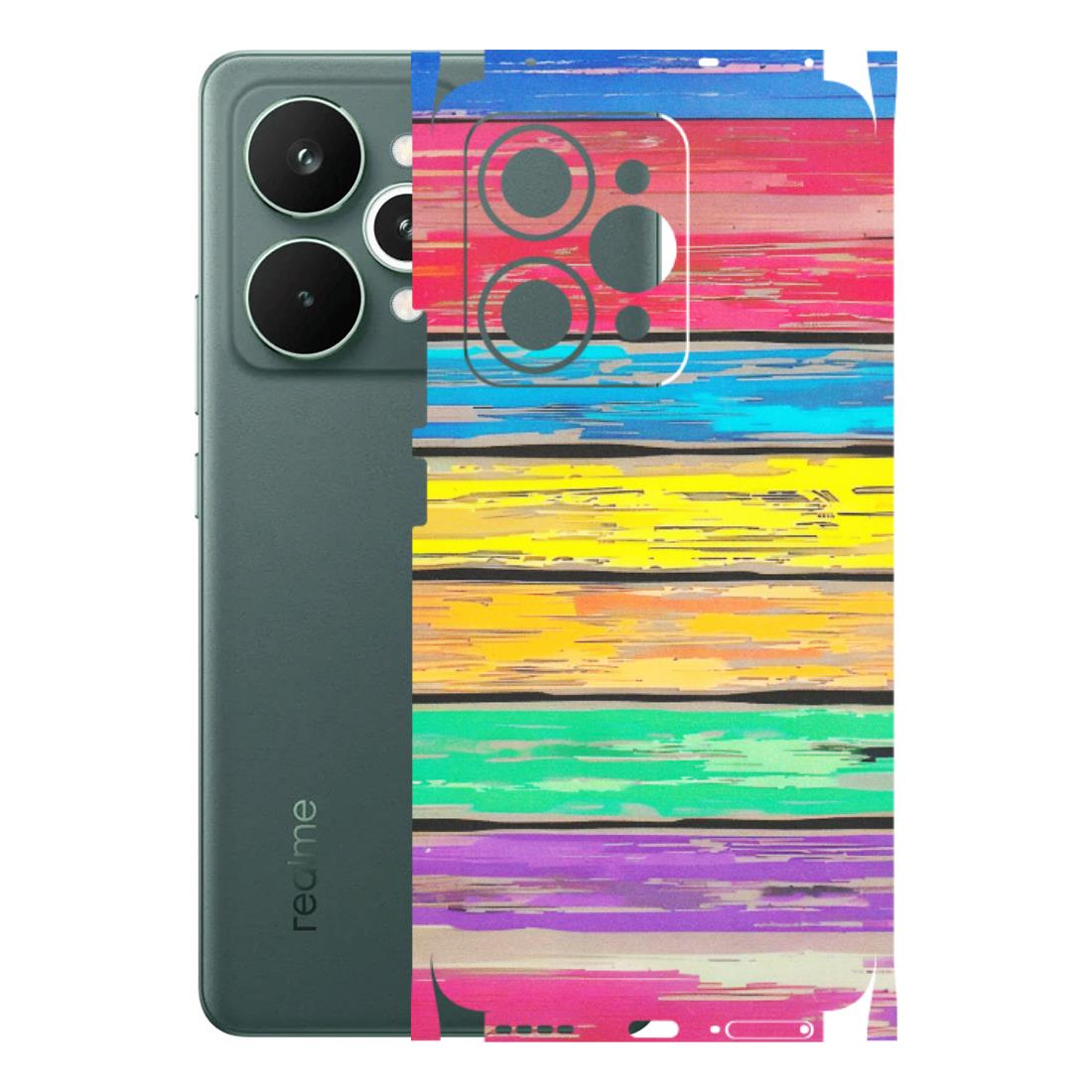 Realme Phone Skins (All Models) - Multi Colour Wooden Wall - Matte Finish (M-96) Realme 15 Pro 5G