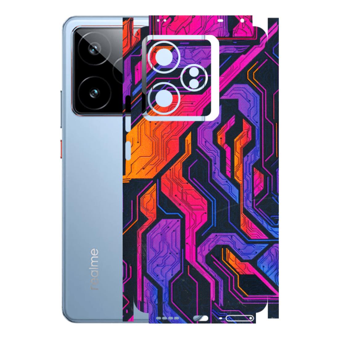 Realme Phone Skins (All Models) - Tech Circuits Futuristic - 3D Embossed Finish (L-07) Realme GT7 5G