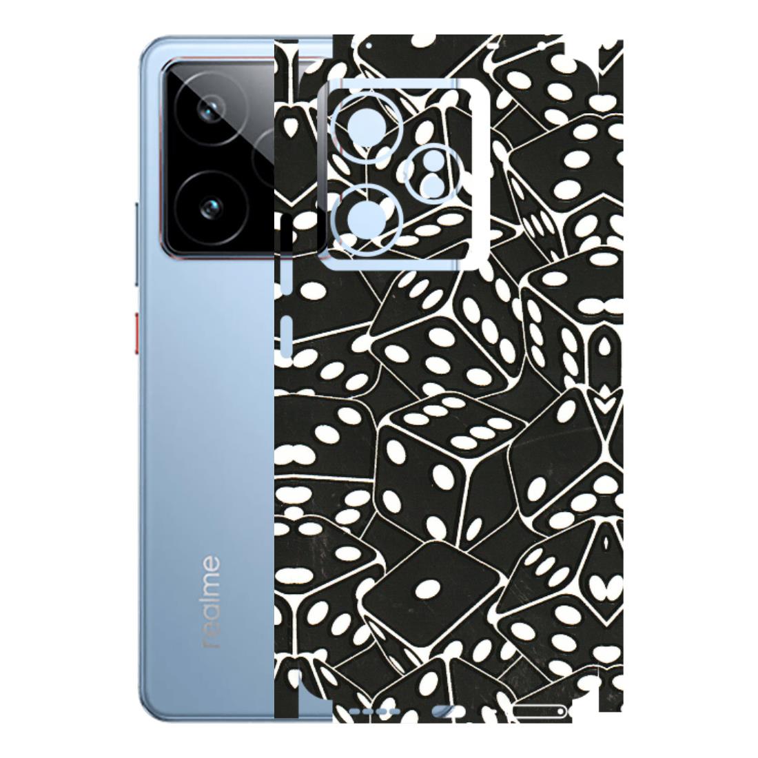 Realme Phone Skins (All Models) - Big Black Dices - 3D Embossed Finish (L-106) Realme GT7 5G