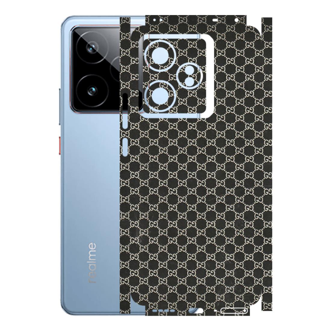 Realme Phone Skins (All Models) - Black G Print - 3D Embossed Finish (L-109) Realme GT7 5G