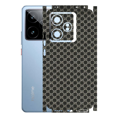 Realme Phone Skins (All Models) - Black G Print - 3D Embossed Finish (L-109) Realme GT7 5G