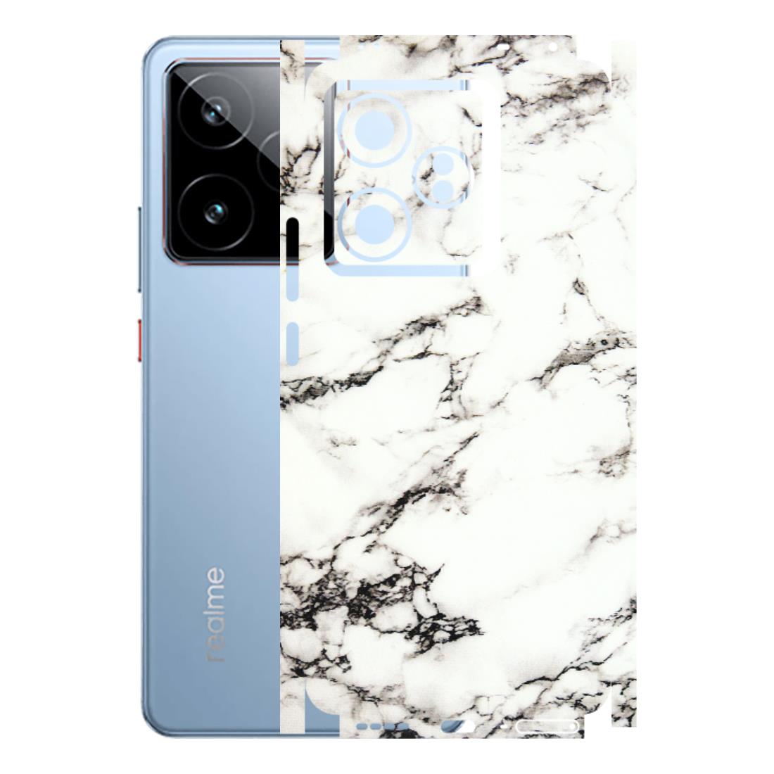 Realme Phone Skins (All Models) - Black and White Marble Texture - 3D Embossed Finish (L-124) Realme GT7 5G