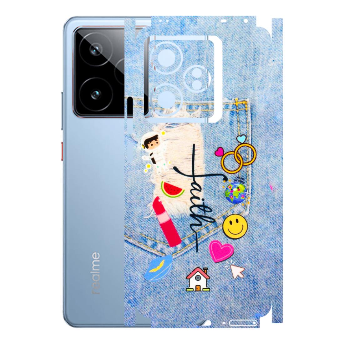 Realme Phone Skins (All Models) - Denim Jeans Pocket - 3D Embossed Finish (L-134) Realme GT7 5G