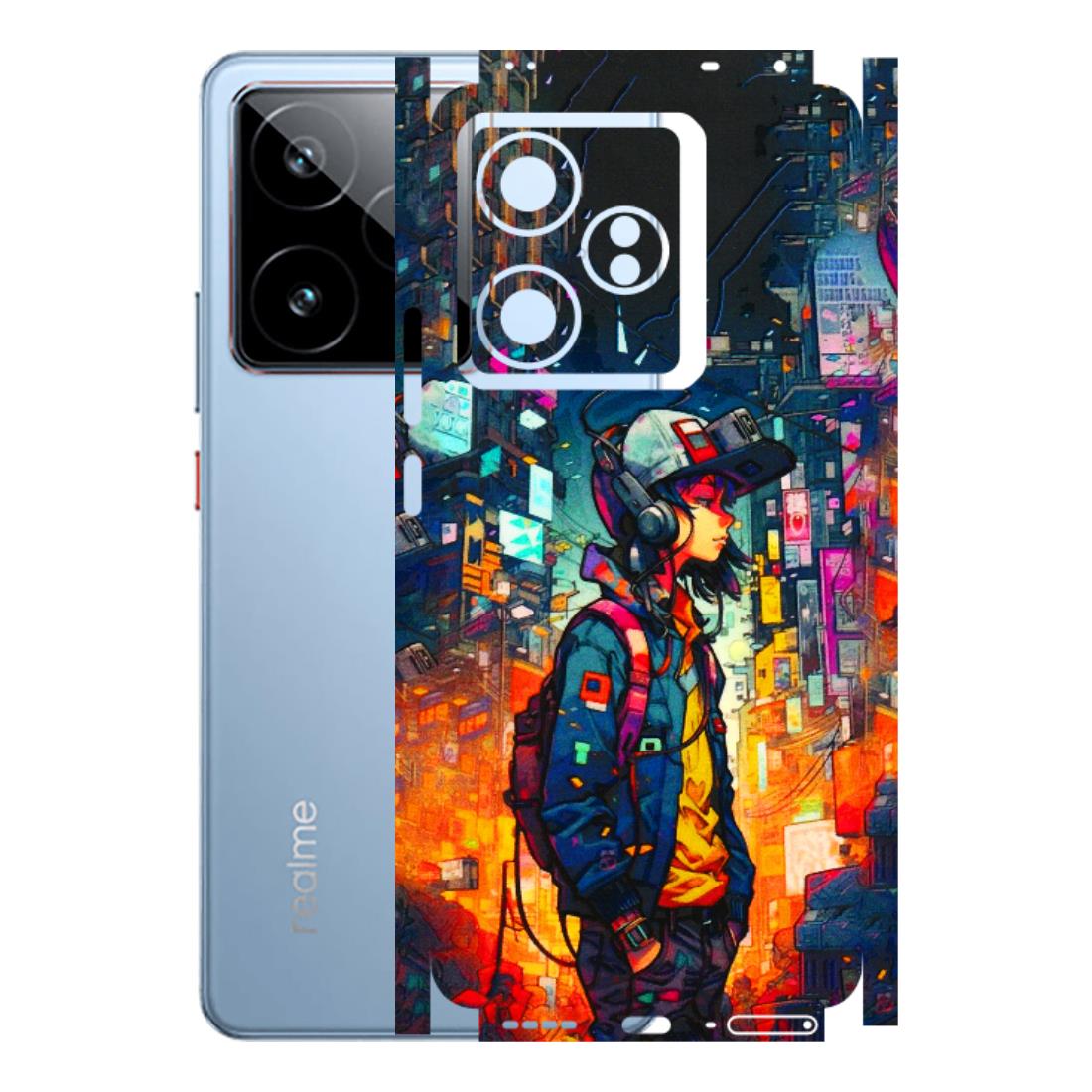 Realme Phone Skins (All Models) - Street Anime Guy - 3D Embossed Finish (L-158) Realme GT7 5G