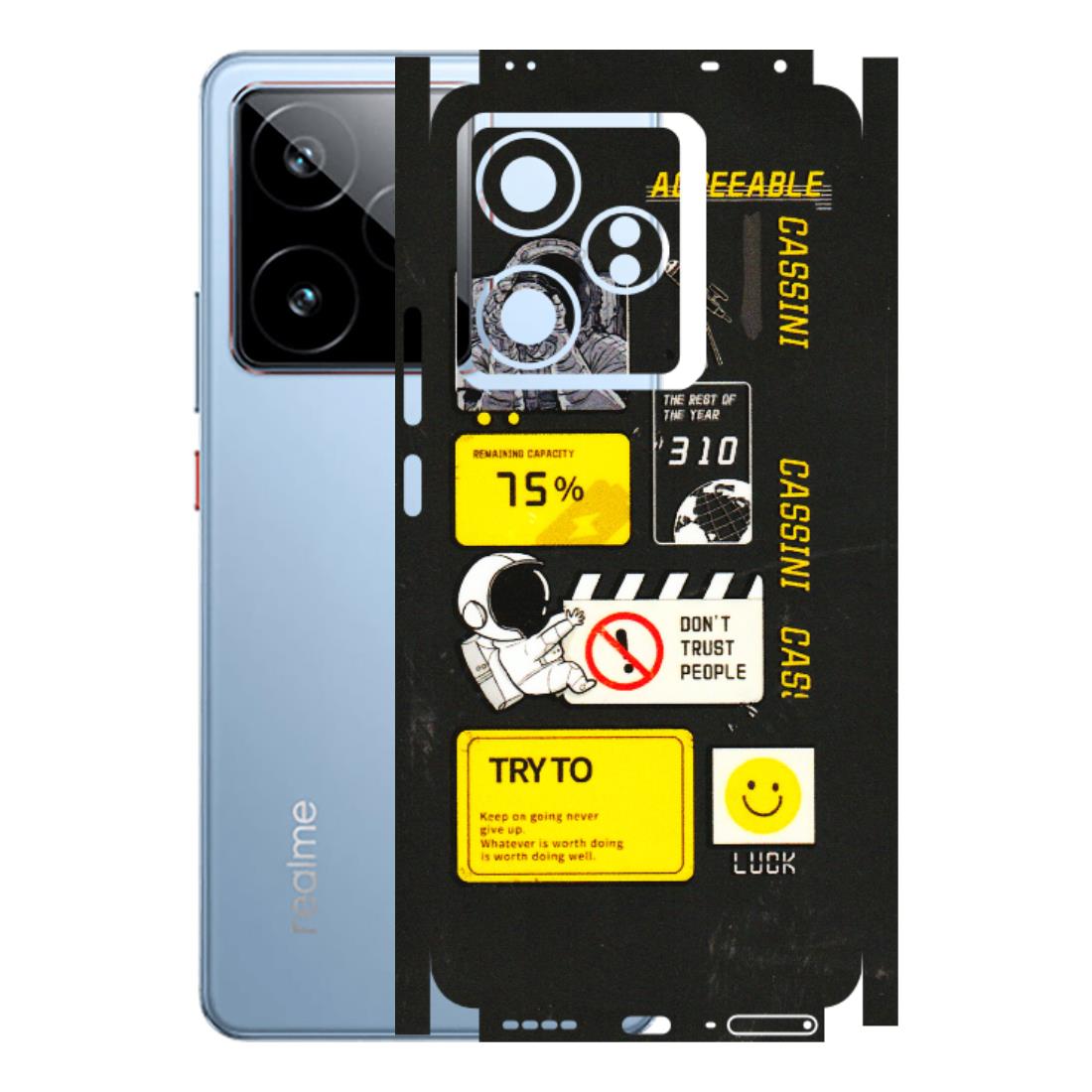 Realme Phone Skins (All Models) - Black Cassini - 3D Embossed Finish (L-161) Realme GT7 5G