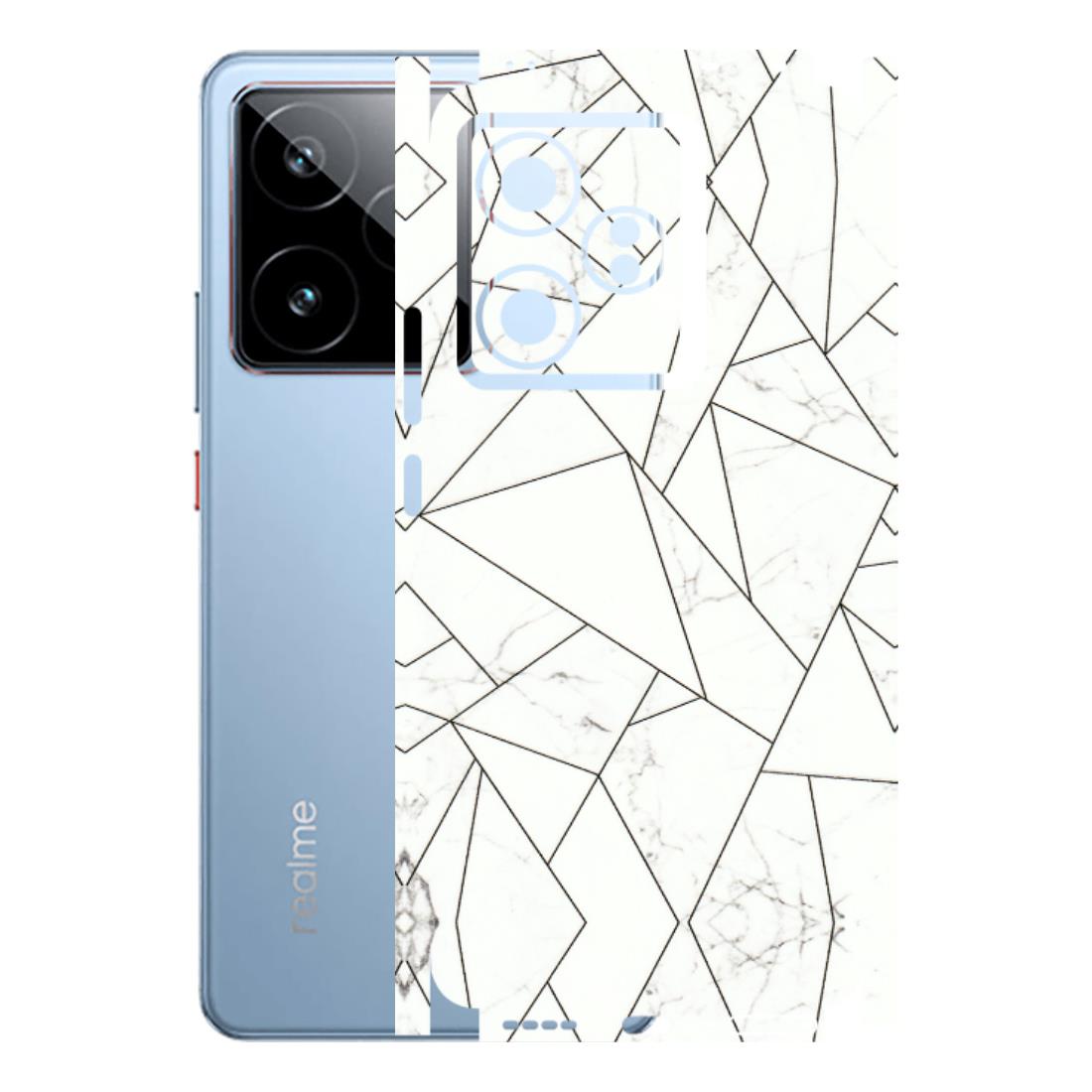 Realme Phone Skins (All Models) - Luxury White Marble Effect - 3D Embossed Finish (L-168) Realme GT7 5G