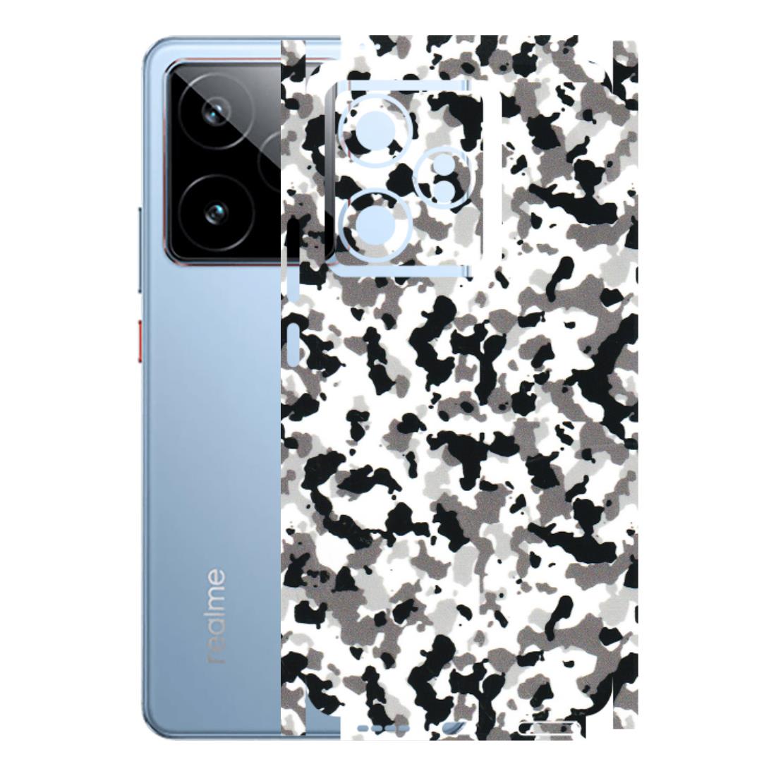 Realme Phone Skins (All Models) - White Black Camouflage - 3D Embossed Finish (L-18) Realme GT7 5G