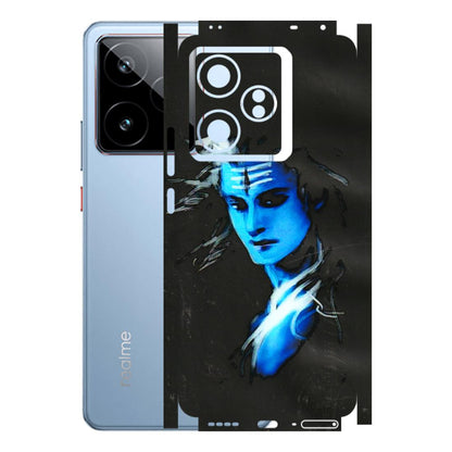 Realme Phone Skins (All Models) - Har Har Mahadev Blue/Black - 3D Embossed Finish (L-185) Realme GT7 5G