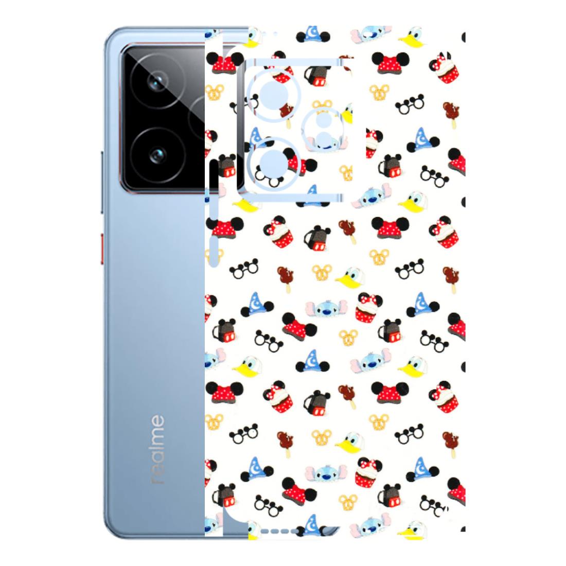 Realme Phone Skins (All Models) - Minnie Mouse & Donald Doodles s - 3D Embossed Finish (L-194) Realme GT7 5G