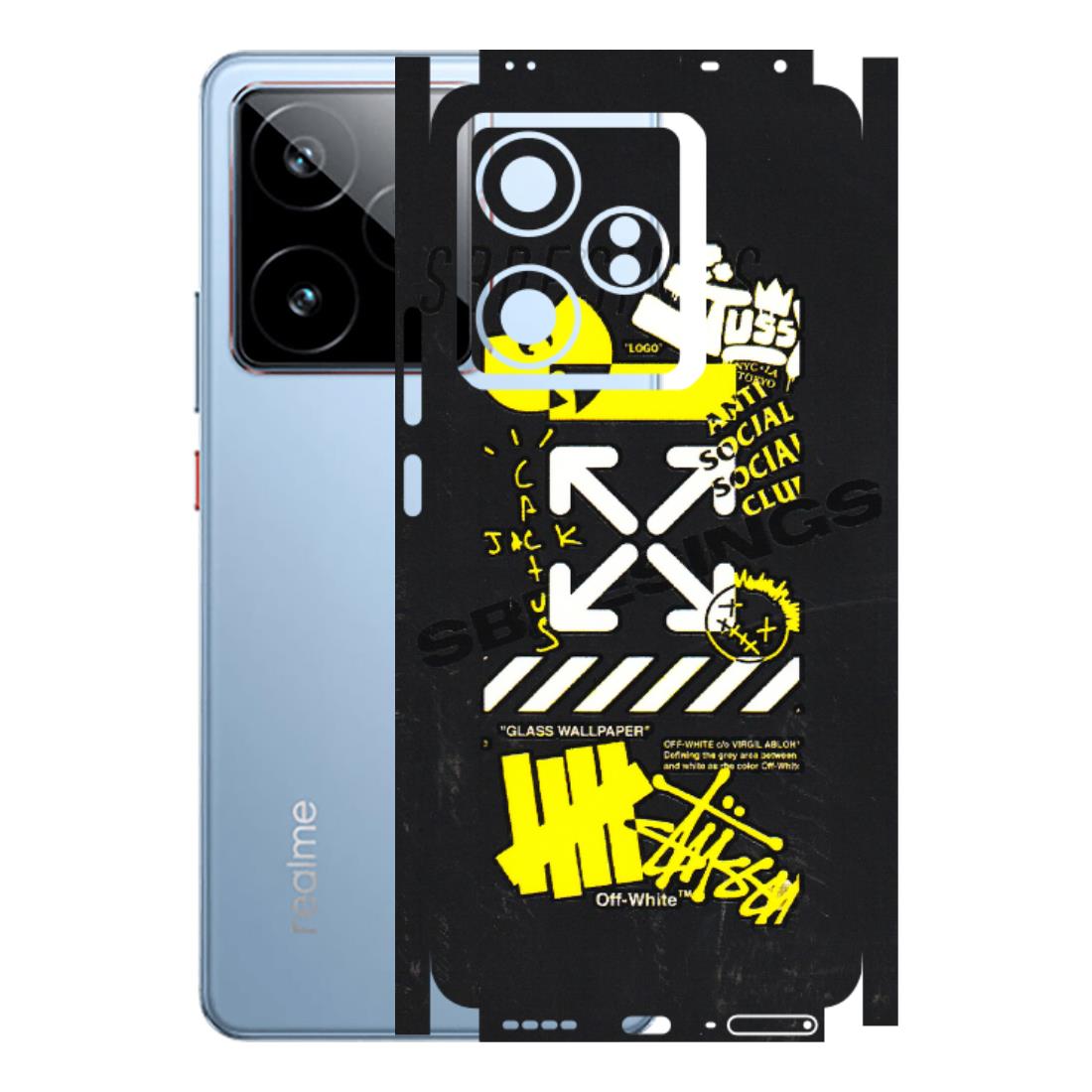 Realme Phone Skins (All Models) - Anti Social Graffiti - 3D Embossed Finish (L-198) Realme GT7 5G
