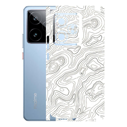 Realme Phone Skins (All Models) - White Black Swirls - 3D Embossed Finish (L-219) Realme GT7 5G