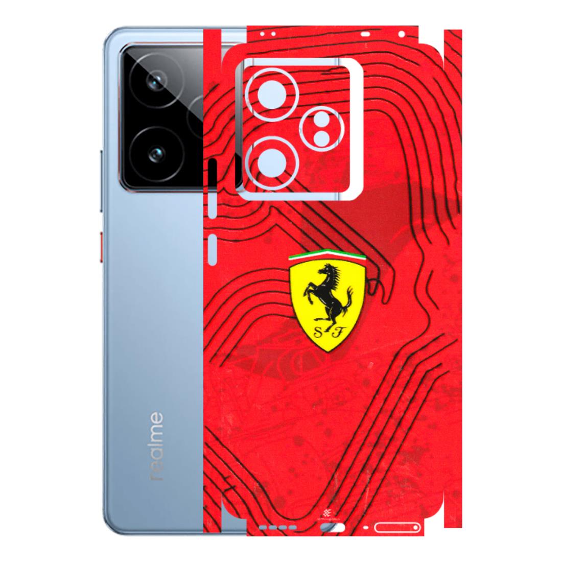 Realme Phone Skins (All Models) - Red Ferrari Logo Stylish - 3D Embossed Finish (L-238) Realme GT7 5G