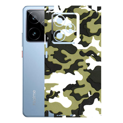 Realme Phone Skins (All Models) - Camouflages White And Green - 3D Embossed Finish (L-243) Realme GT7 5G