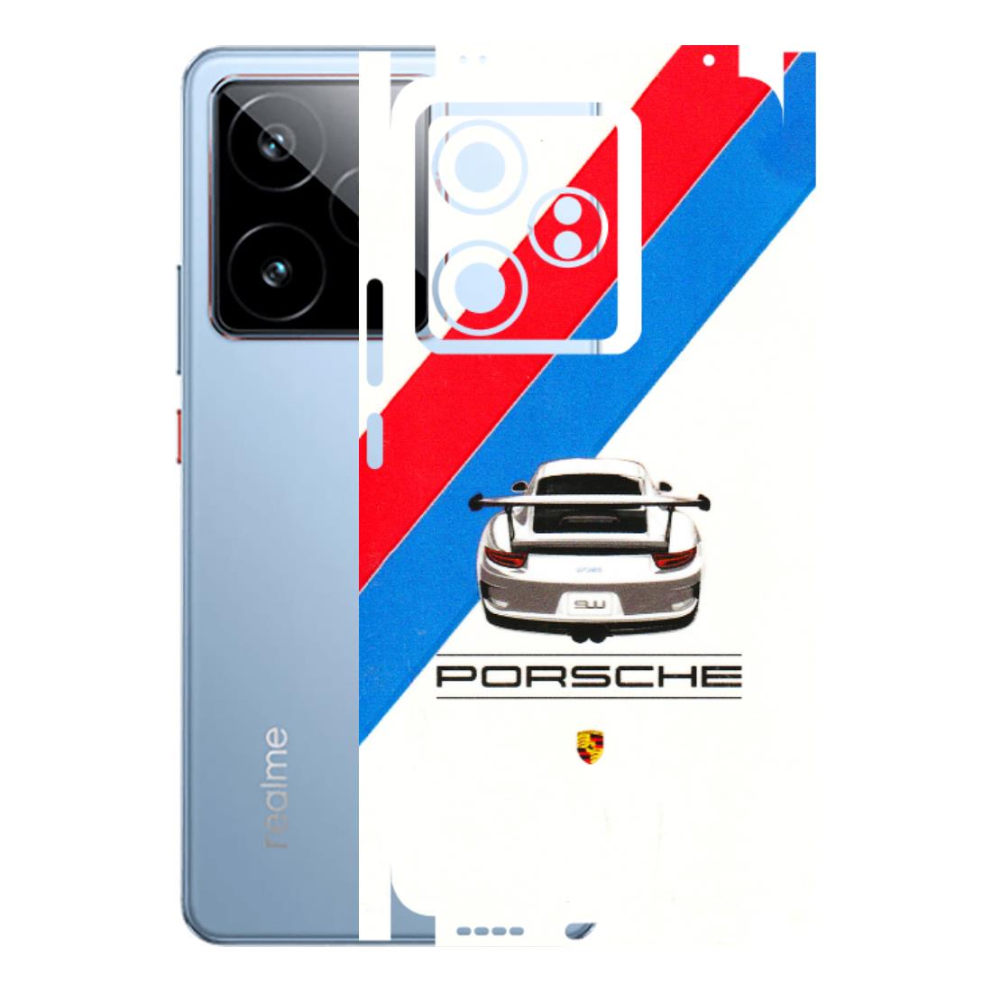 Realme Phone Skins (All Models) - Porche Car Sober Logo - 3D Embossed Finish (L-248) Realme GT7 5G