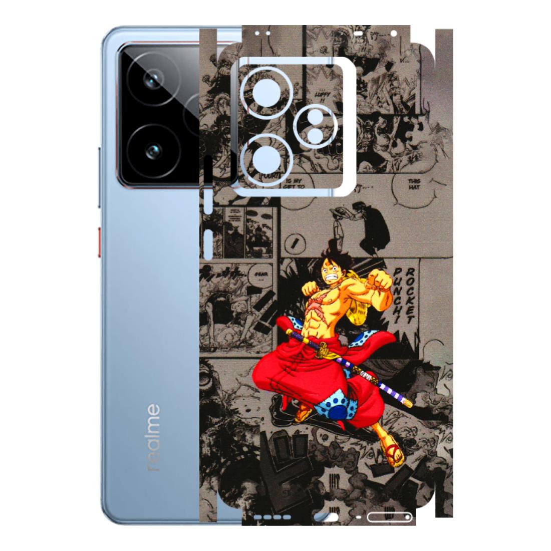 Realme Phone Skins (All Models) - One Piece Rocket Punch Manga - 3D Embossed Finish (L-25) Realme GT7 5G