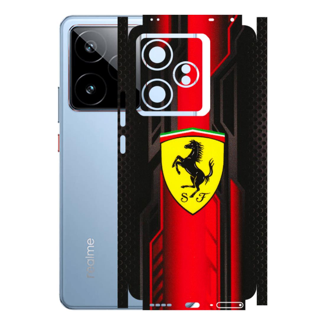 Realme Phone Skins (All Models) - Black Ferrari Logo - 3D Embossed Finish (L-253) Realme GT7 5G