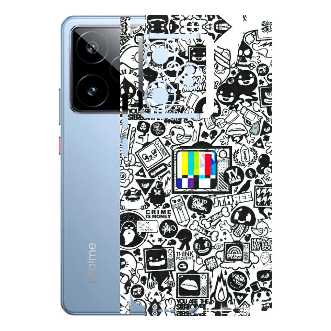 Realme Phone Skins (All Models) - Doodles Positive Art - 3D Embossed Finish (L-263) Realme GT7 5G