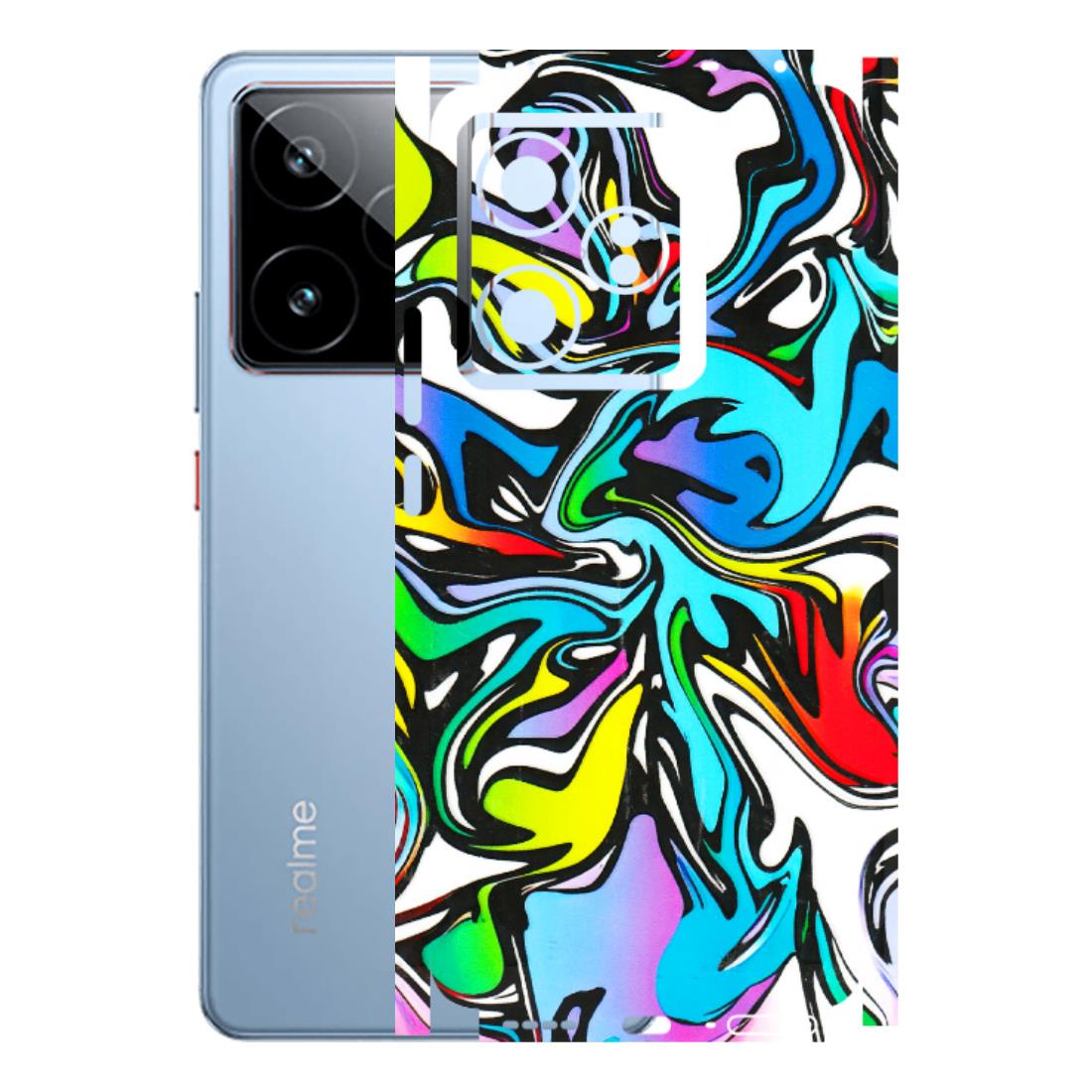 Realme Phone Skins (All Models) - Abstract Colour Paints - 3D Embossed Finish (L-271) Realme GT7 5G