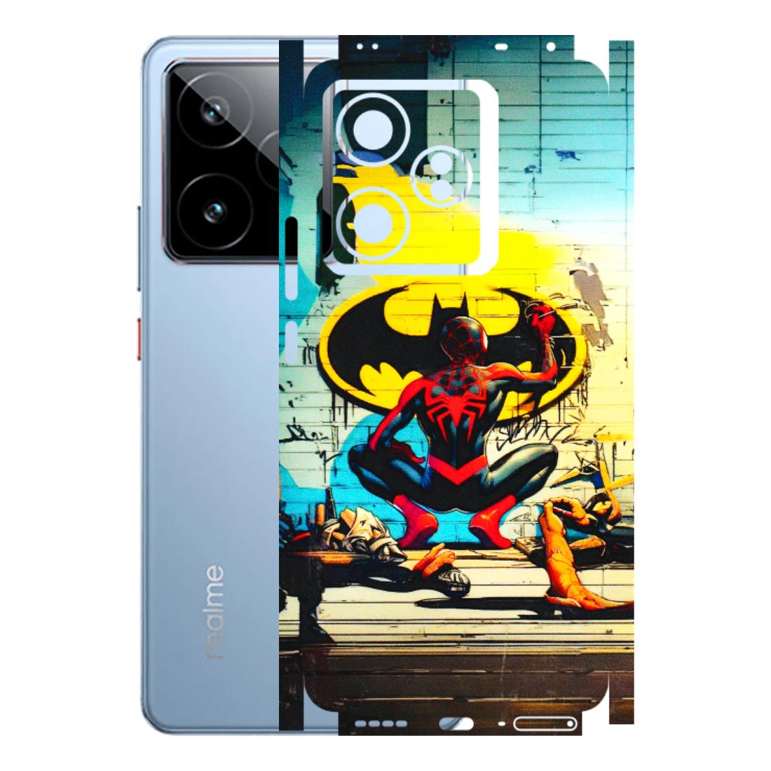 Realme Phone Skins (All Models) - New Spiderman Bat Logo - 3D Embossed Finish (L-309) Realme GT7 5G