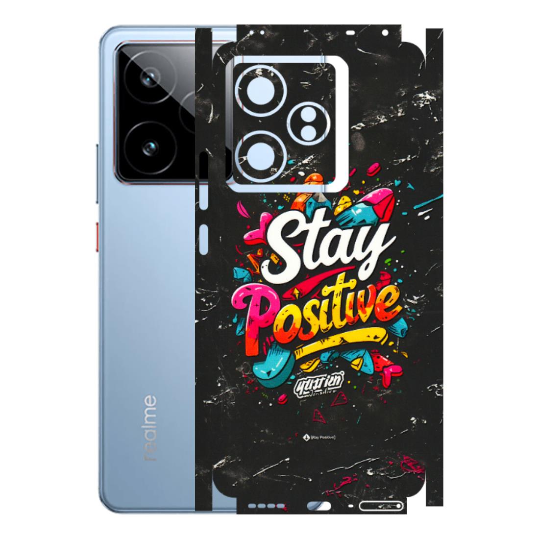 Realme Phone Skins (All Models) - Stay Positive Black - 3D Embossed Finish (L-31) Realme GT7 5G
