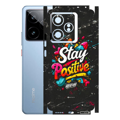 Realme Phone Skins (All Models) - Stay Positive Black - 3D Embossed Finish (L-31) Realme GT7 5G