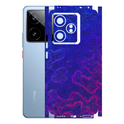 Realme Phone Skins (All Models) - Purple Ripples Swirl - 3D Embossed Finish (L-314) Realme GT7 5G