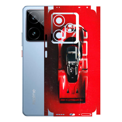 Realme Phone Skins (All Models) - Red Porsche Car Logo - 3D Embossed Finish (L-315) Realme GT7 5G